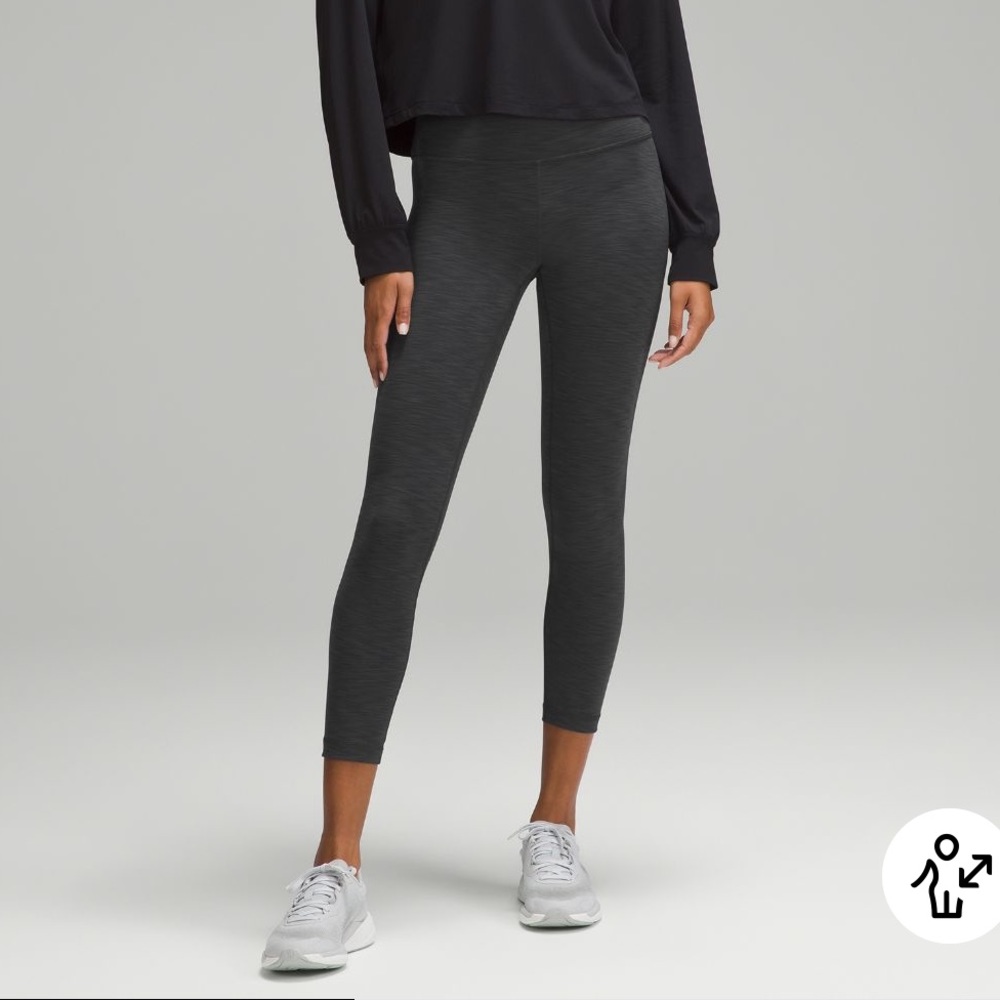Lululemon Wunder Under heathered graphite gray leggings 25” size 4